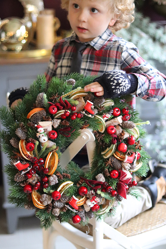 Bożonarodzeniowa Tradycja, zimowy wianek, śr.40cm  