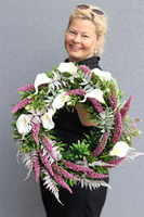 Kallatea, wieniec / wiązanka nagrobna, śr.51cm 