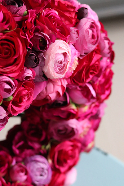 Brightenna, bardzo bogaty, fuksjowy wianek, śr. 40cm