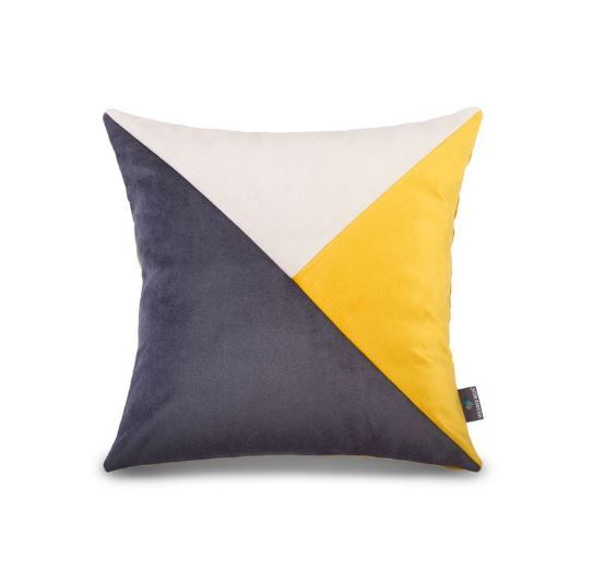 Geometric London, poduszka dekoracyjna welurowa, wym.45x45cm