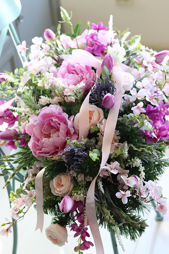 Nerona Pink, wysokiej jakości kompozycja nagrobna, wym.78x46cm