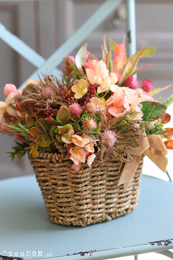 ciepły kosz pełen kwiatów, Yvena, wym.27x26x24cm 