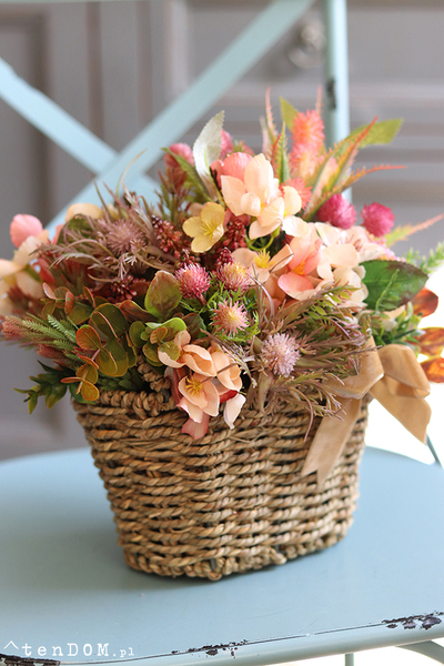 ciepły kosz pełen kwiatów, Yvena, wym.27x26x24cm 