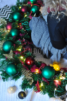 girlanda ze światełkami Green & Gold & Red Christmas, dł.1,6m