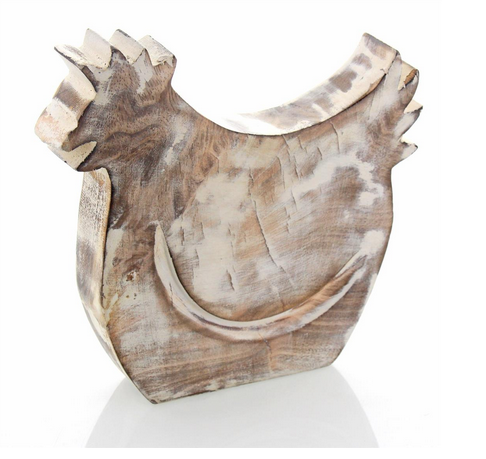 OD RĘKI figurka drewniana kura Wielkanoc Vintage, wym.18x16cm