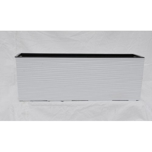 Begonia, donica dłutowana - biała, wym.19,5x56x19cm