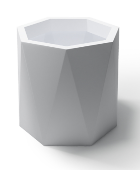 Ceres, geometryczna donica, biała, wys.50xśr.57cm