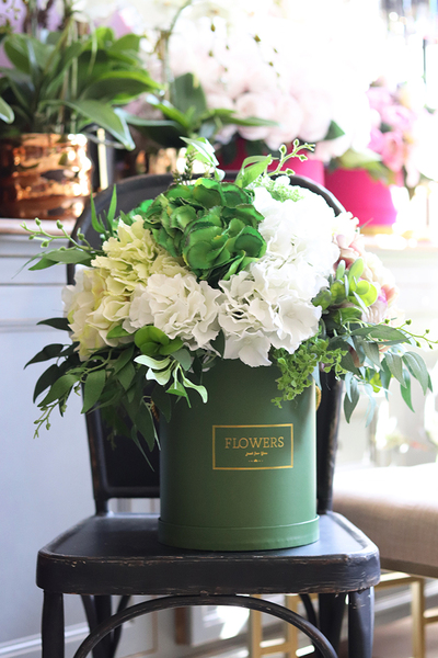 flowerbox Gertano w zielonym pudełku, wys.50cm