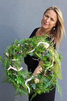 duży egzotyczny wianek, Wooden Style, śr.55cm