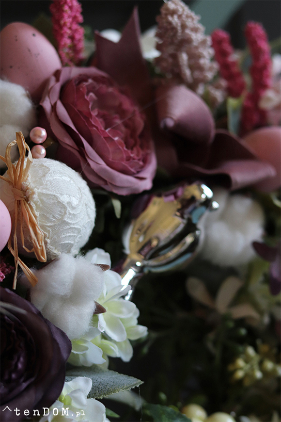 dekoracyjny wianek na drzwi, Wiosenne Trele, śr.32cm