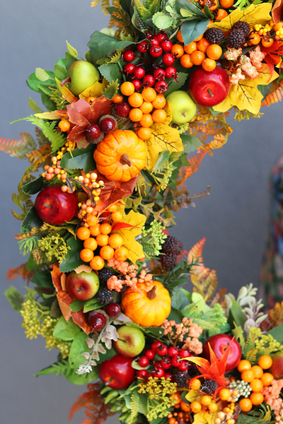 bardzo efektowny, ogromny wianek Extra Autumn 2, śr.57cm