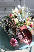 Jasmina, ukwiecone pudełko na butelkę alkoholu / na prezent, wym.50cm