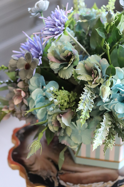 Geliano Blue, efektowna turkusowa kompozycja w pudełku, wys.45cm