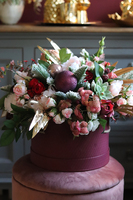 Bernardyna, bordowy flowerbox zimowy(całoroczny), wys.45cm 