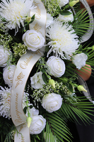 biała wiązanka nagrobna, Klarina, dł.90cm