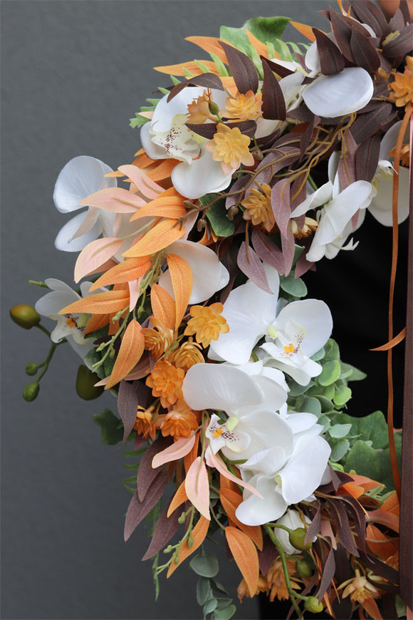 bajeczny wianek na drzwi ze storczykiem, Orchid Fall, śr.55cm 