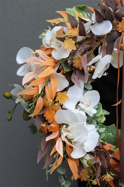 bajeczny wianek na drzwi ze storczykiem, Orchid Fall, śr.55cm 