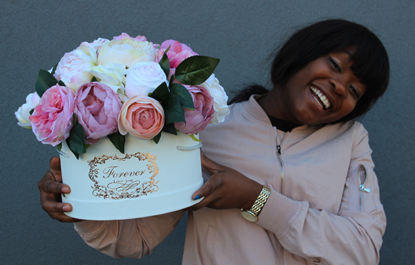 Ewela, bukiet / flowerbox / kompozycja, wys.30cm