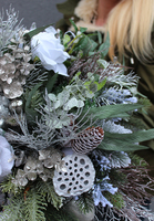 bogaty box świąteczny / stroik Silver Deluxe, wys.55cm 