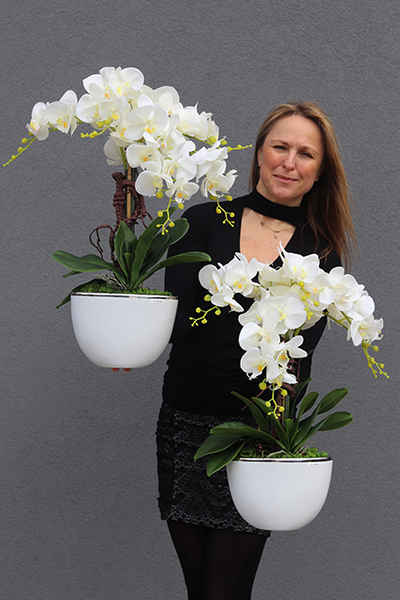 gumowy sztuczny storczyk Cinderella Biel, wys.60cm