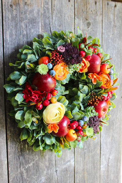 jesienny wianek Pomarańcz, śr.36cm 