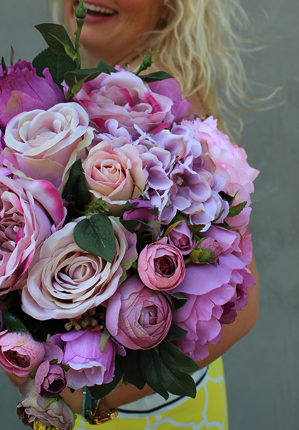 romantyczny flowerbox, kompozycja kwiatowa Terranova, wys.35cm