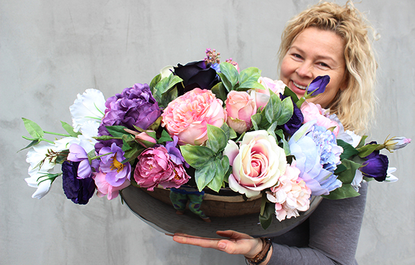 Ketro kompozycja kwiatowa / bukiet, wys.34cm