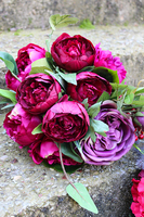 dekoracja nagrobna + bukiet Burgund komplet, wym.74cm 