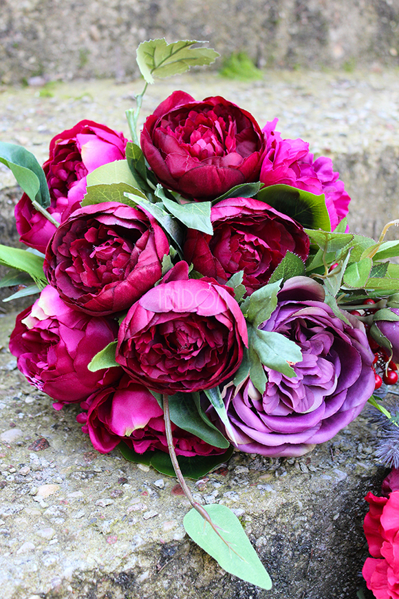 dekoracja nagrobna + bukiet Burgund komplet, wym.74cm 