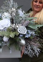 bogaty box świąteczny / stroik Silver Deluxe, wys.55cm 