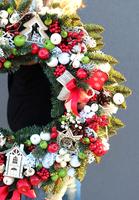bardzo duży wianek / stroik dekoracyjny Christmas with tenDOM New, śr.52cm 