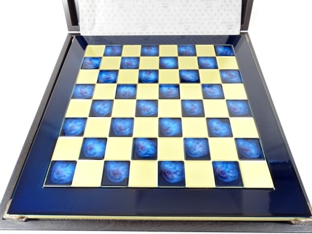 ekskluzywne klasyczne szachy metalowe, Staunton, wym.36x36cm 