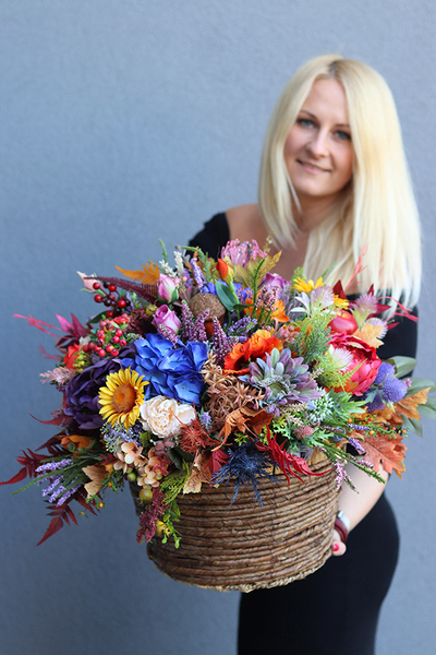 barwny jesienny kosz, Nerta, wym.44x75cm 