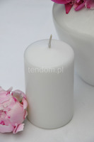 świeca Simple biała okrągła wysoka