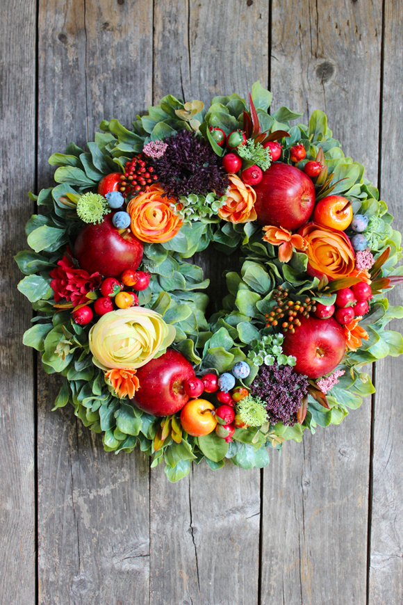 jesienny wianek Pomarańcz, śr.36cm 