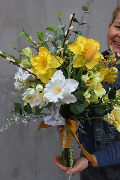 bukiet do wazonu sztuczne kwiaty, Wiosenna Inspiracja, dł.58cm 