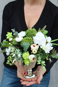 Puchar kompozycja wielkanocna w szklanym naczyniu wys.27cm