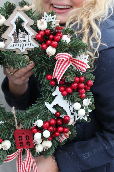 wyjątkowy wianek na drzwi, Domeczek, śr.35cm