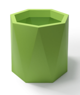 Ceres, geometryczna donica, limonkowa, wys.70xśr.75cm