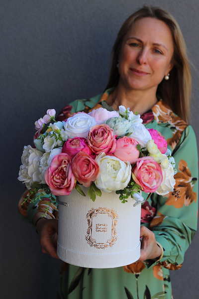 box & wianek, 2 sztuki dekoracji komplet eleganckich kompozycji Bella New