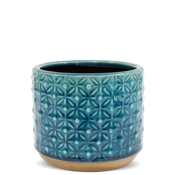 Cornellia Blue, ceramiczna osłonka / donica, wys.10.5x12x12cm