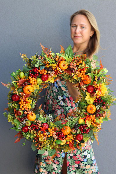 bardzo efektowny, ogromny wianek Extra Autumn 2, śr.57cm