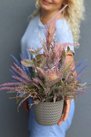 jesienna fioletowo - różowa kompozycja Moko Tenata, wym.45x34cm 