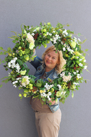 bardzo duży zielony wianek kwiatowy, Gasparo XXL, śr.72cm