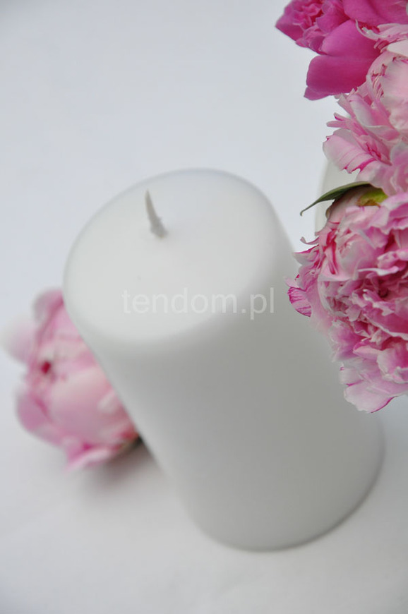 świeca Simple biała okrągła wysoka