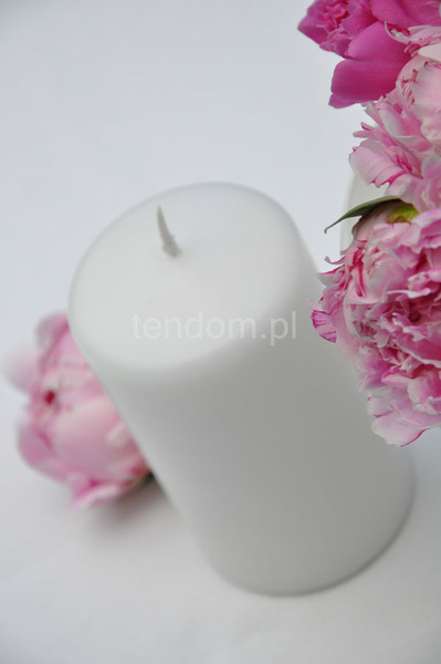 świeca Simple biała okrągła wysoka