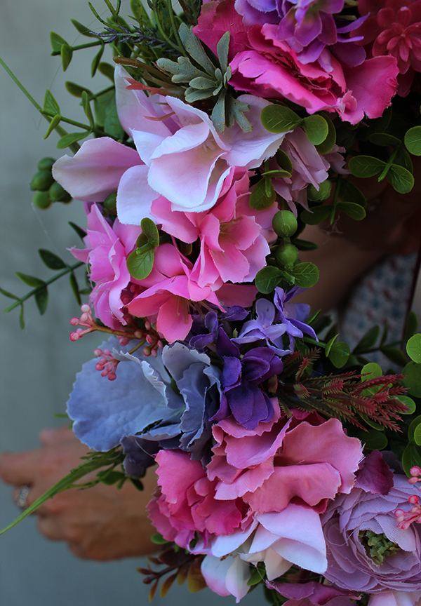 bajeczny wianek na drzwi Różowa Kraina, śr.30cm  