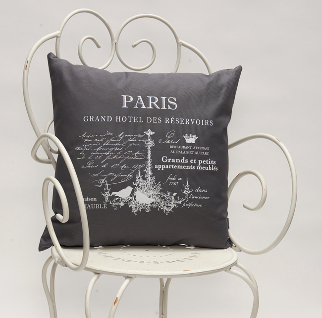 poszewka dekoracyjna szara Paris 43x43cm