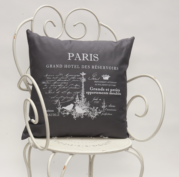 poszewka dekoracyjna szara Paris 43x43cm