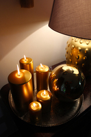 komplet świec złotych 3 szt., Święta, wym.20/14/8cm 